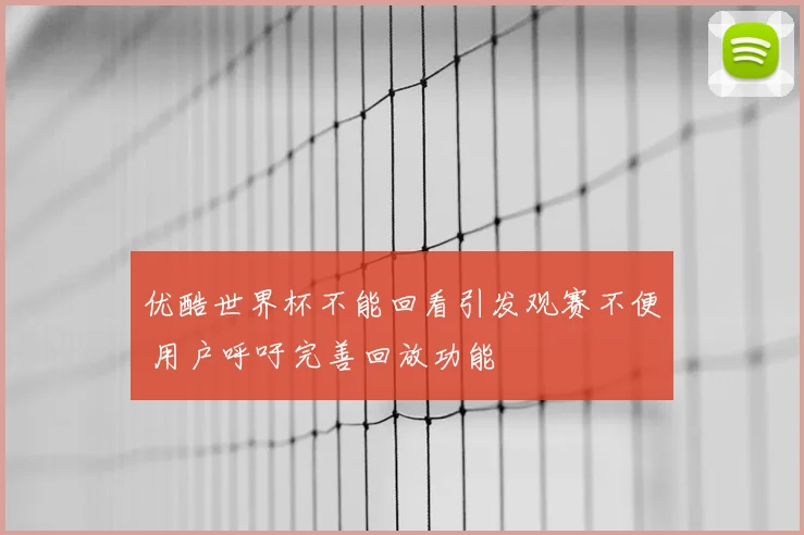 优酷世界杯不能回看引发观赛不便 用户呼吁完善回放功能